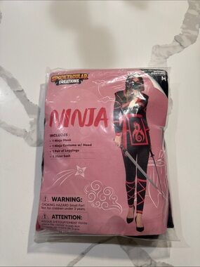 Women's Ninja Jumpsuit - Black with Red Accents